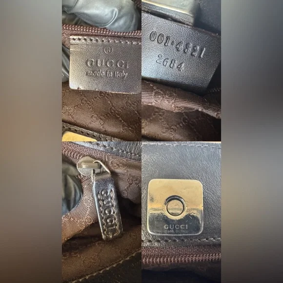 Gucci Vintage khaki brown canvas and leather trim web detail hobo. - Picture 10 of 15